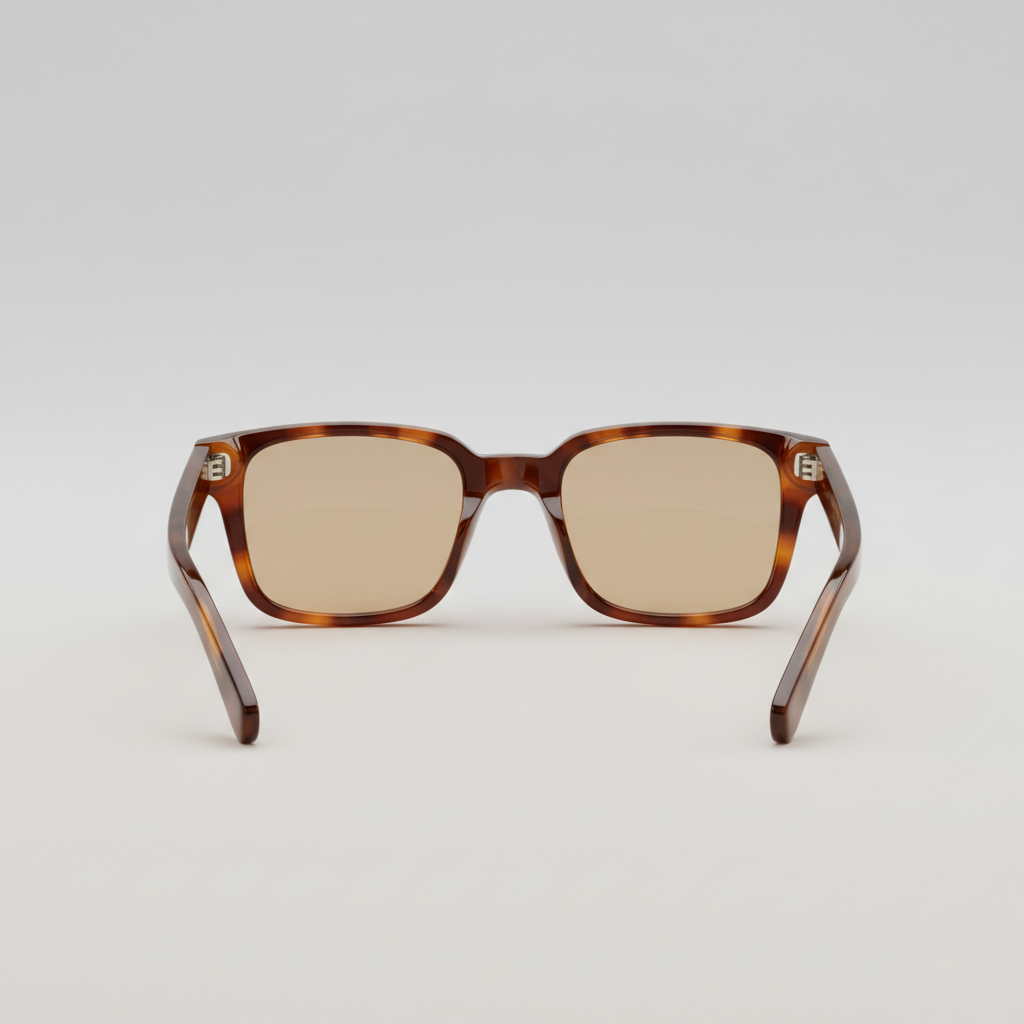 Retro square glasses back view