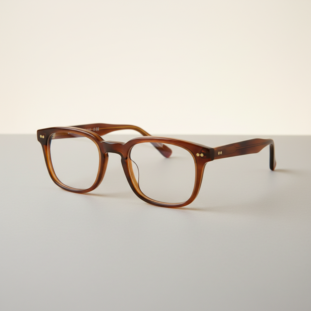 Retro square glasses 3/4 angle view