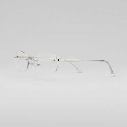 Rimless glasses side view