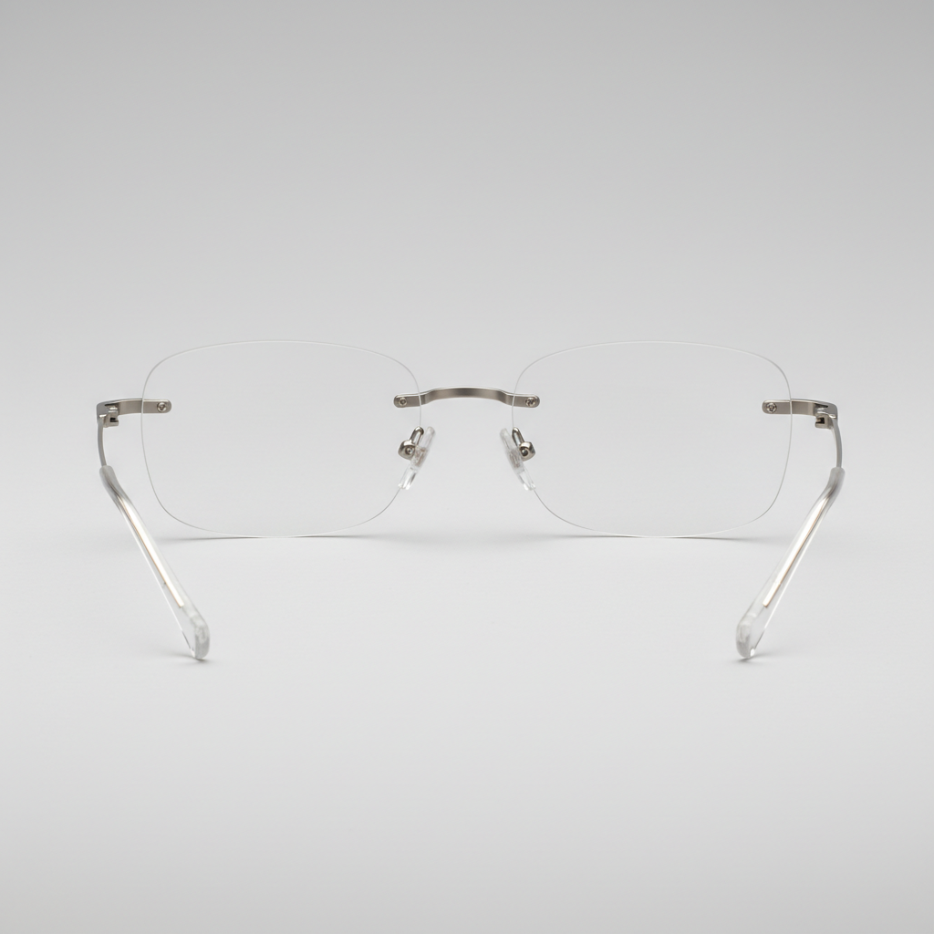 Rimless glasses back view