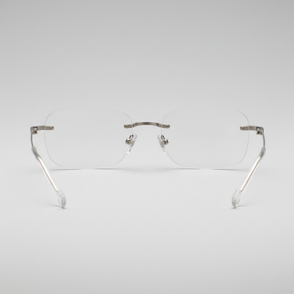 Rimless glasses back view