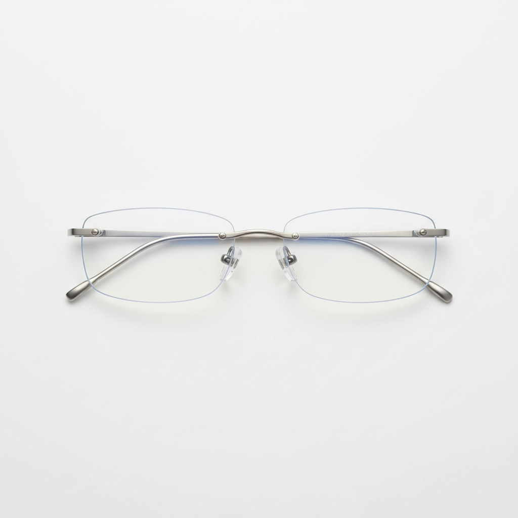 Rimless glasses top view