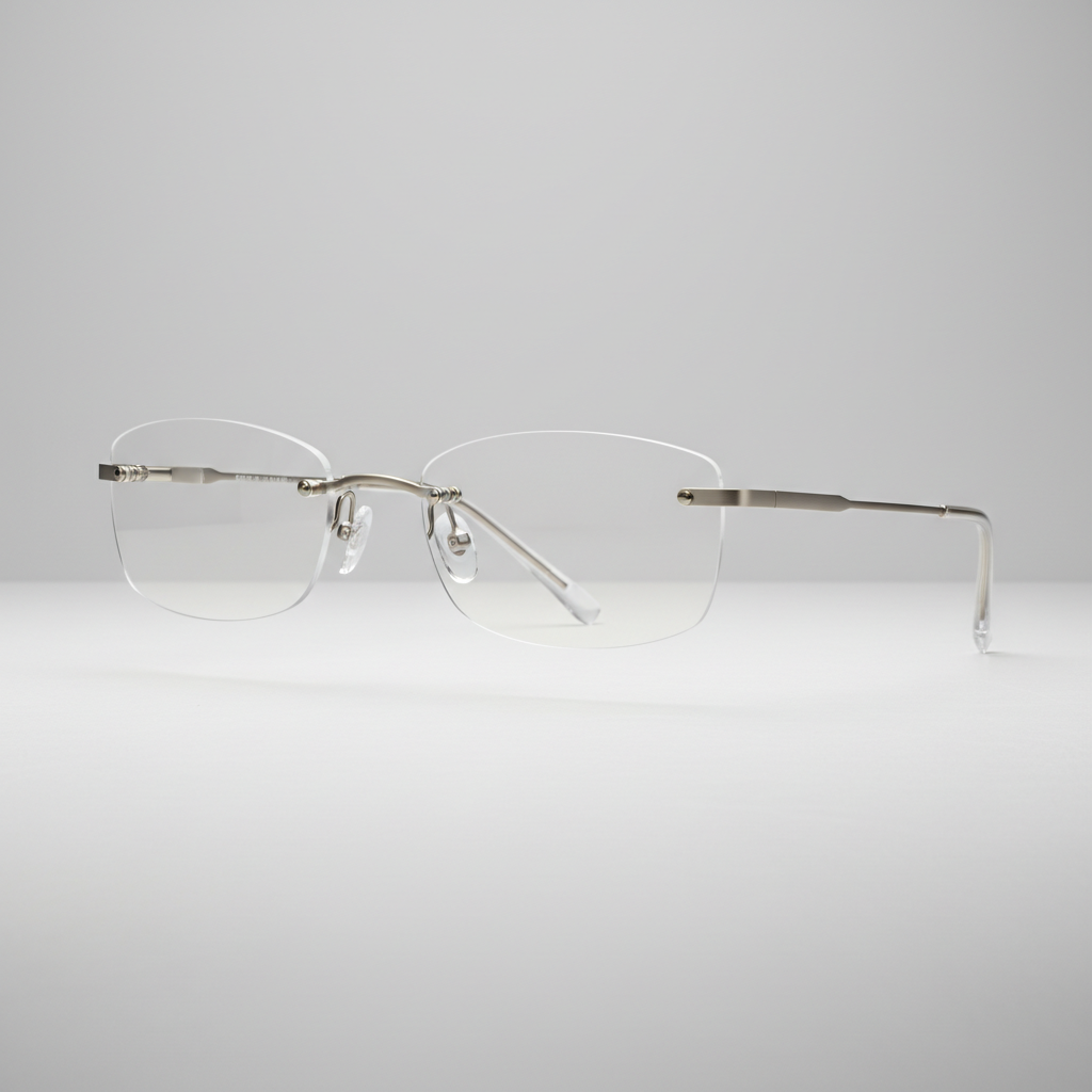 Rimless glasses 3/4 angle view